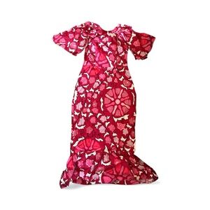 RHODE Red Floral Midi Dress
